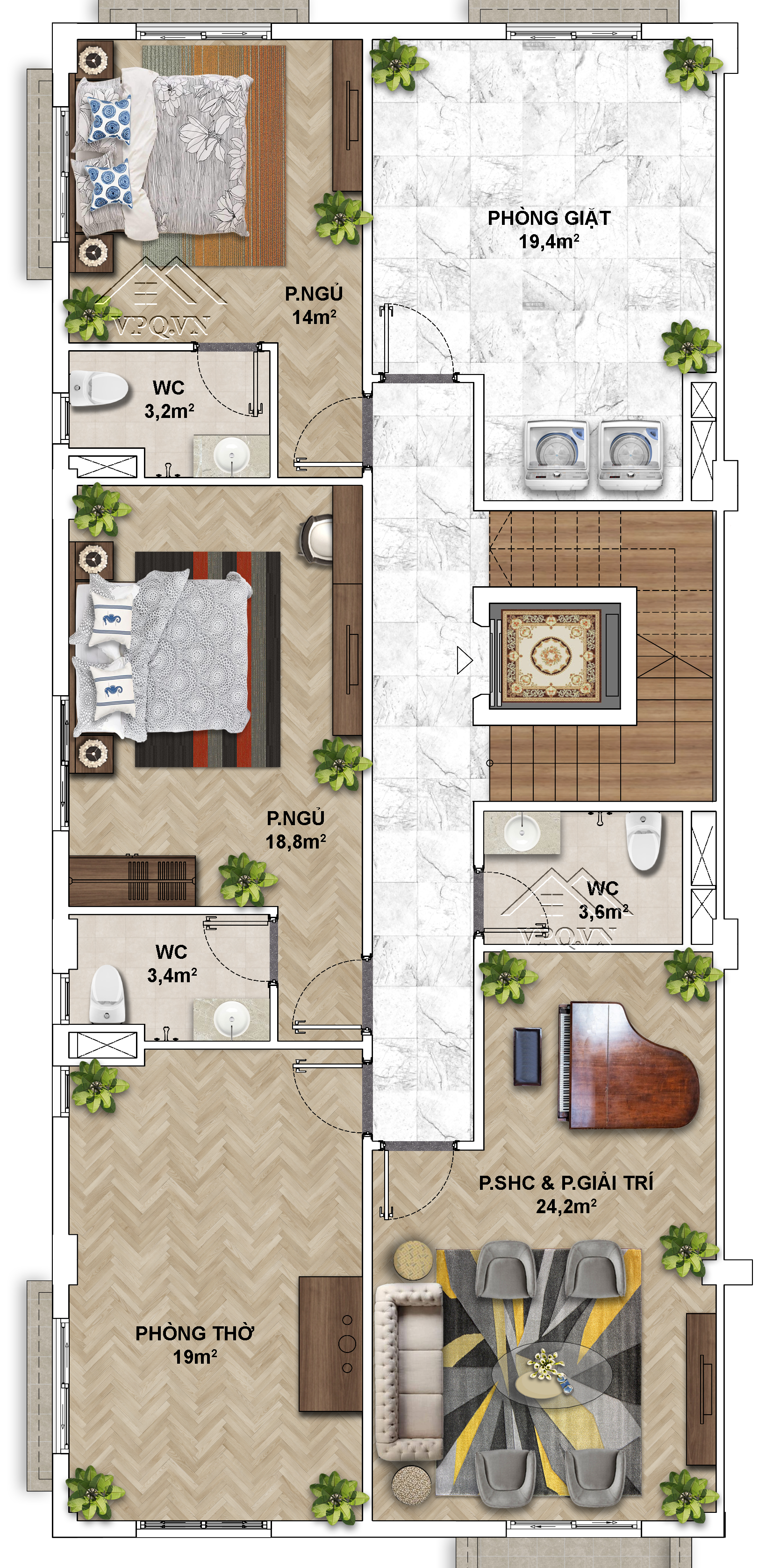 Tầng 4 8x18m